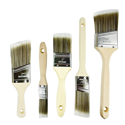 Professional 5-Piece Paint Brush Set - Includes Angled & Flat Brushes for a Perfect Finish on Walls & Trim