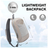 Grey Lightweight Crossbody Sling Bag - Versatile Chest Daypack for Hiking, Travel & Daily Use - Front View