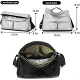 Black Large Capacity Waterproof Tote Bag - Convertible Crossbody Messenger for Gym, Travel & Work - Top-Down View