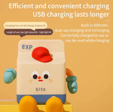 Adorable Milk Carton LED Night Light - USB Rechargeable Silicone Lamp with Tap Control, Timer & 3 Brightness Levels - Front View