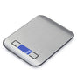 Silver Ultra-Slim Rechargeable Digital Kitchen Scale - Stainless Steel Food & Baking Scale with LCD Display (5kg/1g)