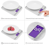 Silver Ultra-Slim Rechargeable Digital Kitchen Scale - Stainless Steel Food & Baking Scale with LCD Display (5kg/1g) - Side View