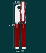 Red (2-Pack) Heavy-Duty Manual Can Opener - Ergonomic 3-in-1 Tool with Stainless Steel Cutter & Bottle Opener - Rear View