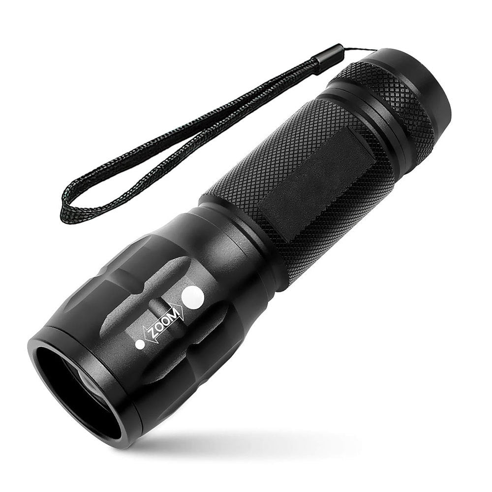 Compact Tactical LED Flashlight - Super Bright 160LM with Adjustable Zoom & Anti-Slip Grip