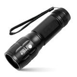 Compact Tactical LED Flashlight - Super Bright 160LM with Adjustable Zoom & Anti-Slip Grip