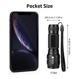 Compact Tactical LED Flashlight - Super Bright 160LM with Adjustable Zoom & Anti-Slip Grip - 45-Degree Angle