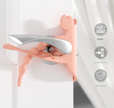 Pink (6-Pack) Cute Crab Door Slam Stopper Set- Silicone Anti-Pinch & Quiet Latch Guard - Top-Down View