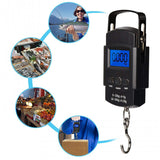 Heavy-Duty Digital Hanging Scale (2-Pack) - 50kg Portable Luggage & Fishing Scale with Backlit LCD - Top-Down View
