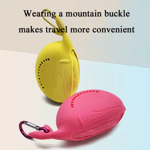 Blue 2-PCS Smart Whale Silicone Case Quick-Dry Towel Set - Portable & Cooling for Gym & Travel