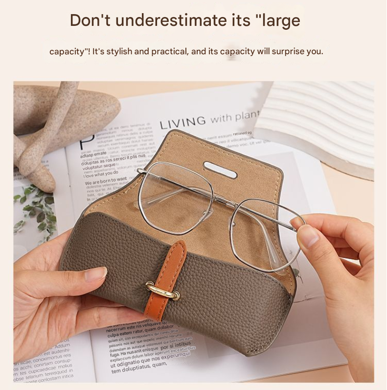 3 Pack Khaki Chic Portable Glasses Case Set - Anti-Pressure Sunglass & Myopia Eyewear Protectors
