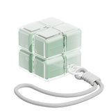 Green 8-Grid Magic Cube Pill Box with Lanyard - Portable Weekly Sealed Tablet Organizer & Dispenser