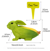Outdoor Garden Decoration Ornament - Courtyard Balcony Resin Corn Rabbit Figurine, American Countryside Garden Landscape - Front View