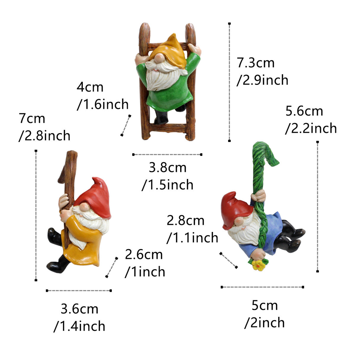 Resin Dwarf Garden Ornaments - Pastoral Succulent Planter & Hanging Pot Decorations