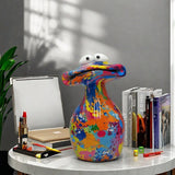 Water Transfer Print Frog Figurine - Wine Cabinet Decor, High-End Home Ornament, Gift for Family & Friends - Front View