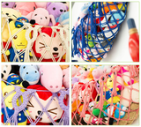 Pink Hand-Woven Cotton Rope Plush Toy Hammock - Wall Organizer with Tassels, Decorative Toy Net (150 x 40cm) - Side View