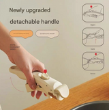 White Universal Detachable Pot Handle - Anti-Scald Handle Accessory for Milk Pots & Woks, General Purpose - Front View