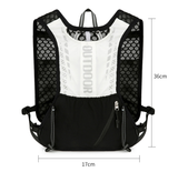 Black-white 5L Breathable Hydration Vest Pack - Sweat-Wicking Running Bag, Cross-border Cycling Backpack, Marathon Trail Travel Nylon Hiking Pack - Front View