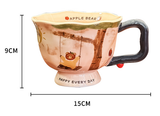 370ML Creative Artistic Ceramic Mug - Unique Water Cup with Hand-Painted Design - Front View
