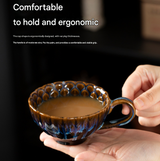 Beige-brown Creative Retro Kiln-Glazed Ceramic Cup - Exquisite Coffee & Afternoon Tea Mug, Home Milk Cup, Unique Gift - Front View