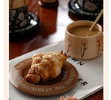 Brown Tulip Elegant Ceramic Coffee Cup & Saucer Set - Couples Gift Box, Premium Wedding & Bridesmaid Favor, High-End Exquisite Design - Top-Down View
