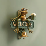 Chill Frog Welcome Doorbell - Sunglasses & Beer Frog Resin Decorative Doorbell (15x15x5cm) - Front View