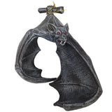 Gothic Bat Wall Tealight Holder - Resin Decor for Spooky Ambiance (16.5x12x22 cm) - Side View