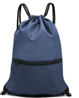 Navy Blue Versatile Drawstring Backpack - Sports, Gym, Yoga, Dance & Travel Carry-All (34x47 cm)