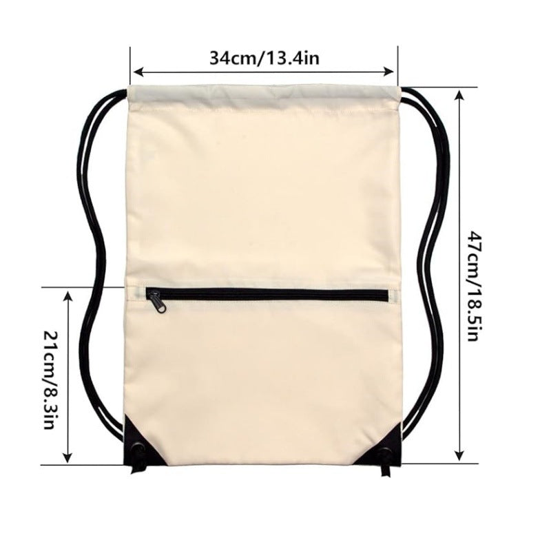 Navy Blue Versatile Drawstring Backpack - Sports, Gym, Yoga, Dance & Travel Carry-All (34x47 cm)