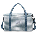 Blue Expandable Large Capacity Travel Bag - Short Trip Duffle with Trolley Sleeve, Maternity & Gym Storage (47x17x30 cm)