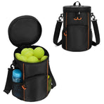 Black Versatile Tennis Baseball Lacrosse Bag with Multiple Pockets - Portable Black Design