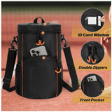 Black Versatile Tennis Baseball Lacrosse Bag with Multiple Pockets - Portable Black Design - Front View