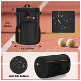 Black Versatile Tennis Baseball Lacrosse Bag with Multiple Pockets - Portable Black Design - Top-Down View