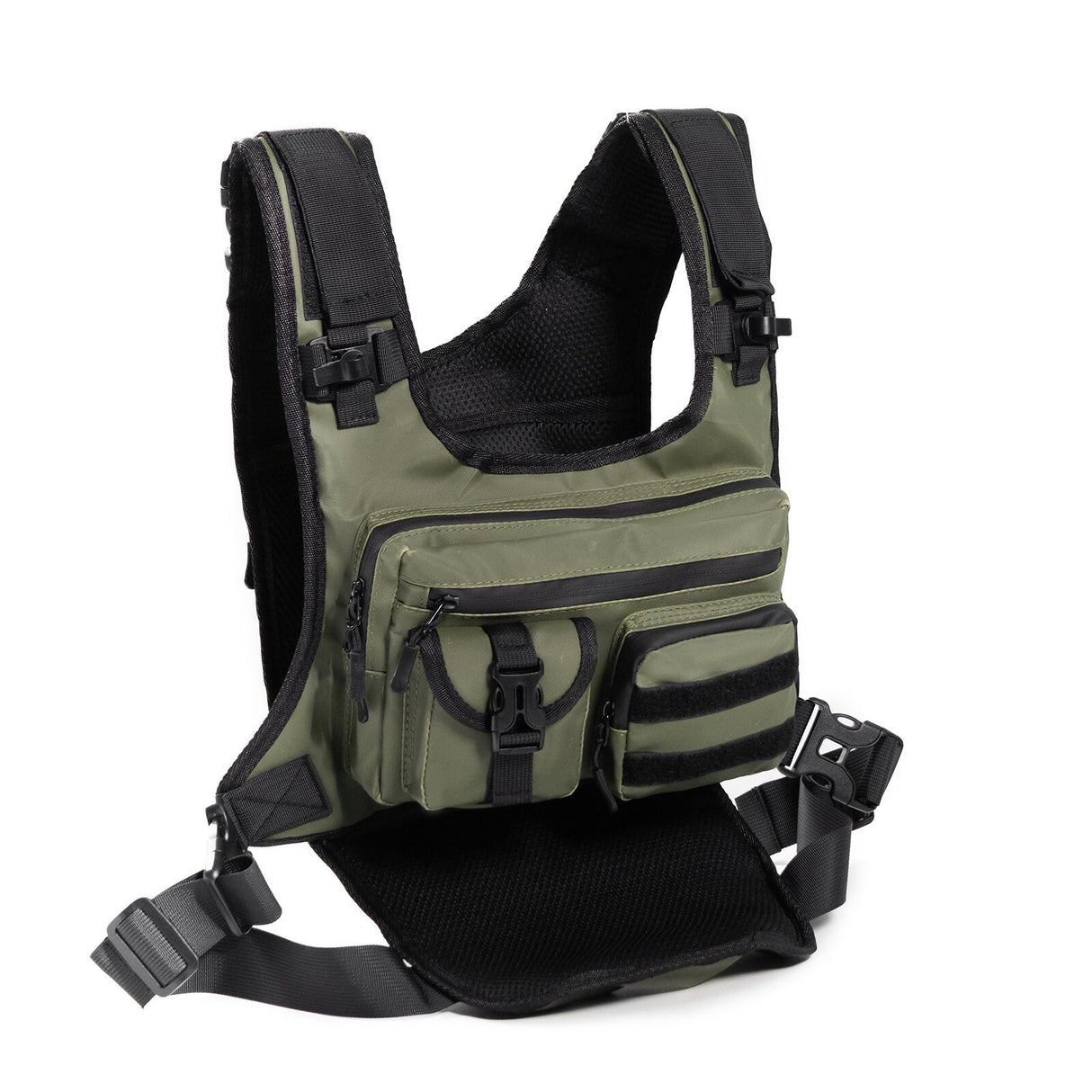 Green Outdoor Tactical Chest Bag - CS Running Hydration Sports Chest Pack for Men (0.572kg, 30x30x6 cm)