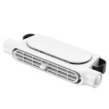 White Car Seat Headrest Fan - USB Powered Bladeless Rear Seat Fan for Vehicle Cooling (175x75x34mm)