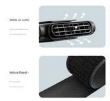White Car Seat Headrest Fan - USB Powered Bladeless Rear Seat Fan for Vehicle Cooling (175x75x34mm) - Side View