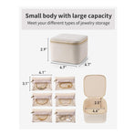 Luxury Leather Jewelry Box - Necklace, Ring & Earring Organizer for Women (4.7x4.7x2.9 inches)