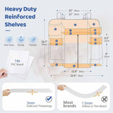 Light Grey Nursery Storage Organizer - Heavy Duty Reinforced Hanging Diaper Caddy for Crib or Wall (58x30x50 cm) - Front View