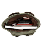 Army Green Vintage Canvas Messenger Bag Men Crossbody Satchel Durable Shoulder Bag for Work and Travel Multi Pocket Casual Daypack