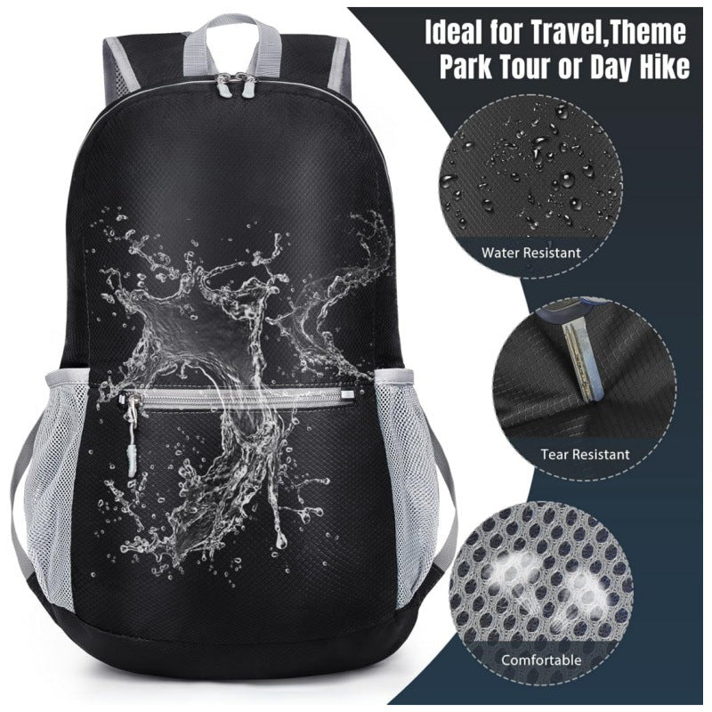 Green Ultra Lightweight Foldable Backpack Packable Daypack Compact Travel Rucksack with Mesh Pockets Ideal for Outdoor Adventures
