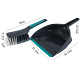2-Piece Handheld Dustpan and Brush Set Mini Broom with Soft Rubber Lip for Kitchen Desktop Car and Camping Cleaning - Front View