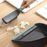 2-Piece Handheld Dustpan and Brush Set Mini Broom with Soft Rubber Lip for Kitchen Desktop Car and Camping Cleaning - Top-Down View