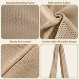 Brown Women's Large Mesh Beach Tote Bag Boho Crochet Shoulder Shopper Reusable Eco Grocery Net Bag for Summer Travel and Markets - Side View