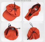 Grey Women's Foldable Sun Visor Cap Quick Dry Packable Empty Top Hat Adjustable Drawstring for Running Hiking and Summer Travel - Side View