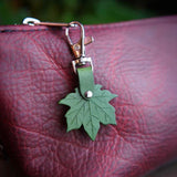 Orange 3 Pack PU Leather Maple Leaf Keychain Set Vintage Style Autumn Leaf Keyring Bag Charm Pendant for Women Handbag and Car Keys