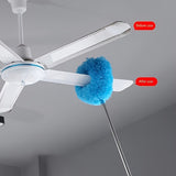 Orange 4 Pack Telescopic Microfiber Duster with Extendable Stainless Steel Pole - Anti-Static Ceiling Fan Cleaning Tool for High Reach & Tight Gaps - Washable & Compact Design (33cm - 80cm)