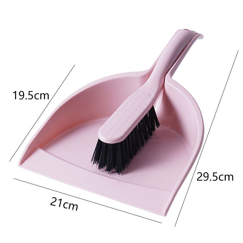 Pink Mini Dustpan and Brush Set Handheld Sweeping Broom with Rubber Lip for Desktop Kitchen Car and Camping Cleaning