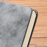 Brown A5 Premium Notebook Gift Set with Pen - Red PU Leather Journal with Gold Oriental Art - 200 Pages Business Diary & Corporate Gift Box (Lotus & Crane Design) - Front View