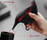 White Powerful Hummingbird Air Blower Manual Dust Cleaner for Coffee Grinders and Camera Lenses 160mm Portable Cleaning Tool - Top-Down View