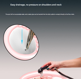 Black Inflatable Hair Washing Basin with Drain Tube and Pump for Seniors Bedridden and Pregnant Women - Portable Home Shampoo Basin for Easy Hair Care - Top-Down View