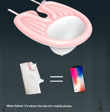 Black Inflatable Hair Washing Basin with Drain Tube and Pump for Seniors Bedridden and Pregnant Women - Portable Home Shampoo Basin for Easy Hair Care - Rear View